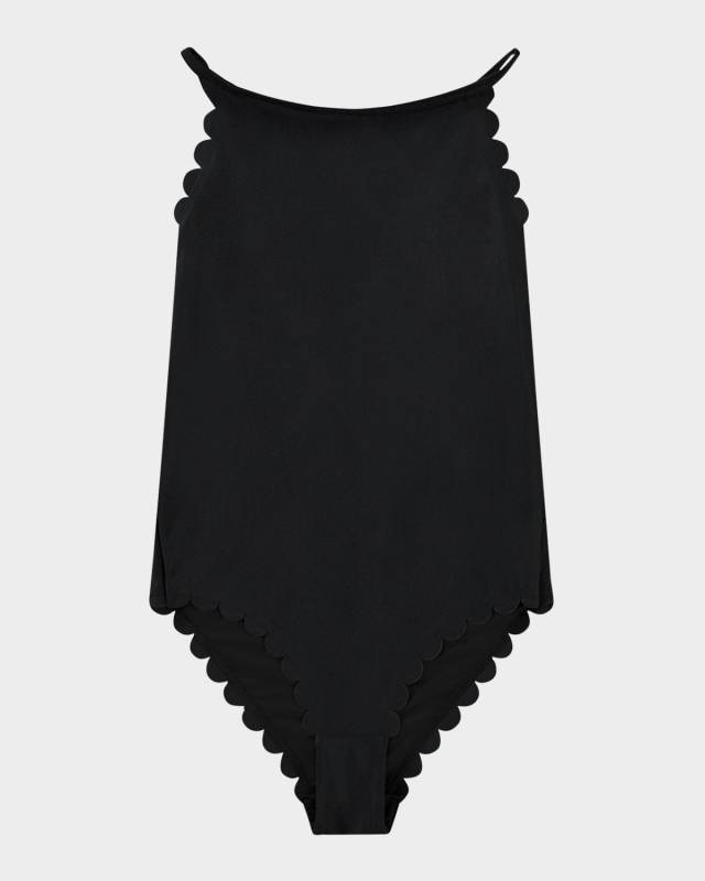 Girl's Noelle Scalloped One-Piece Swimsuit, Size 5-